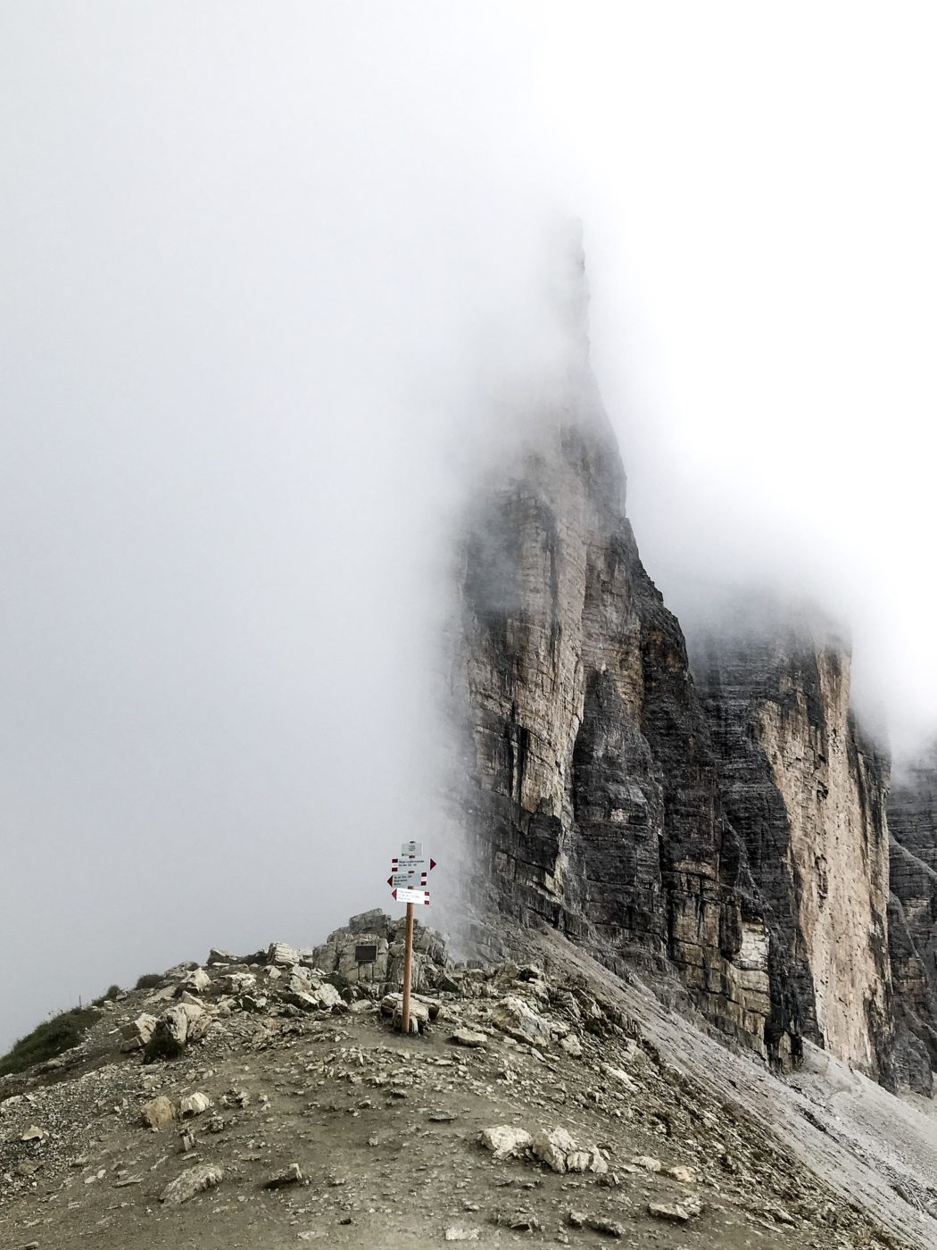 On the way to Tre Cime, Drei Zinnen in the Dolomites