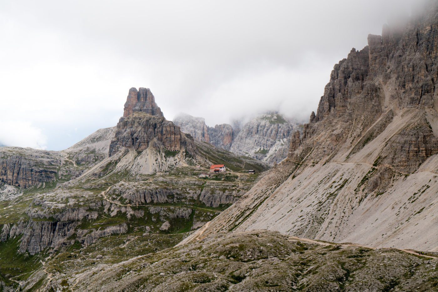 On the way to the hut at Tre Cime