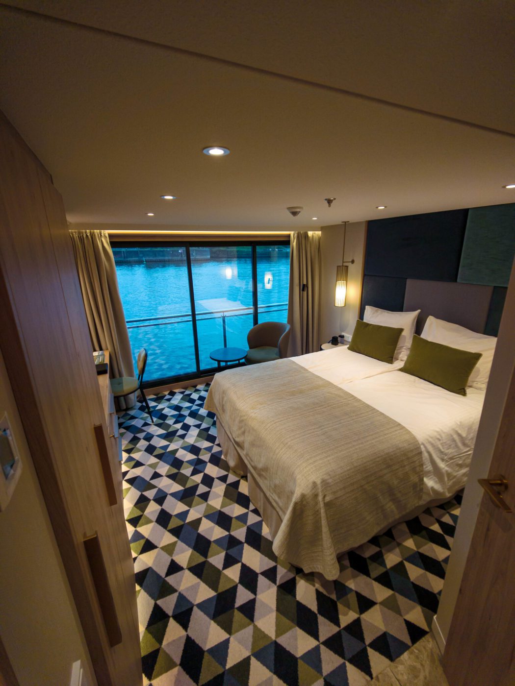 My cabin aboard the MS VIVA ONE from VIVA Cruises