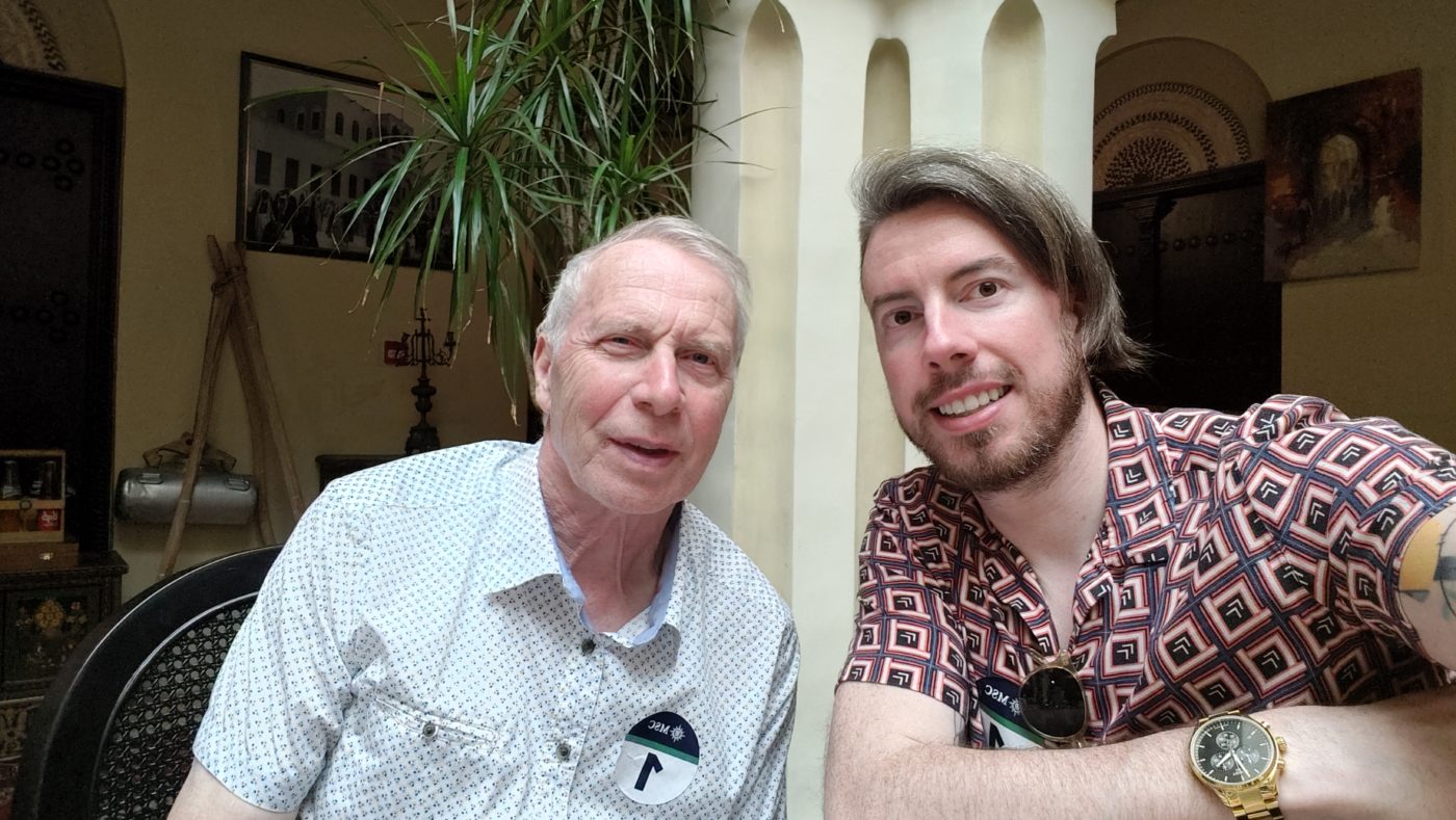 Me and my dad having lunch in Al Koot Heritage Hotel in Saudi Arabia