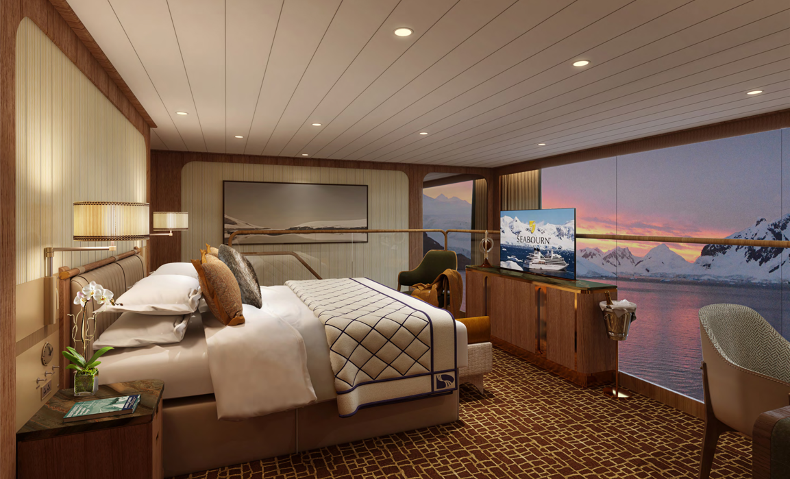A luxury Suite aboard the Seabourn Venture